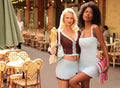 Dominique Embellished Structured A-Line Mini Dress in White