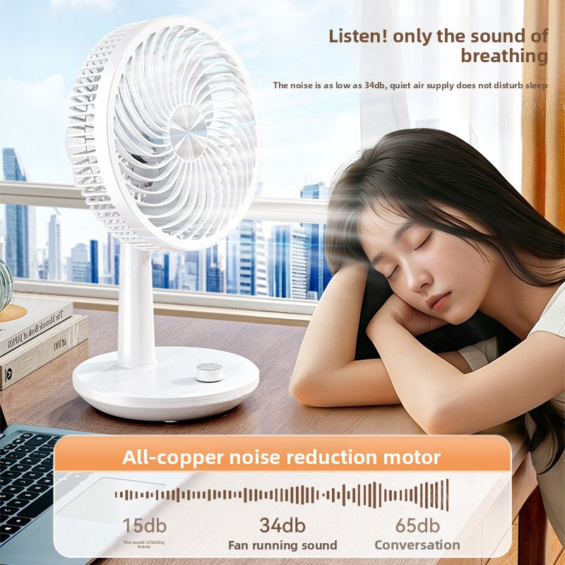 Rechargeable USB Desk Fan with Stepless Speed