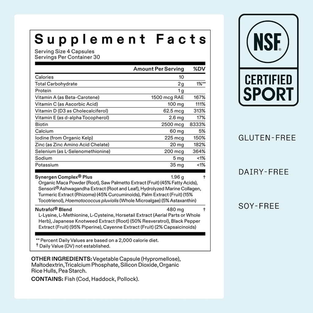 Nutrafol Women's Balance Hair Growth Supplements, Age 45+, 1-Month Bottle