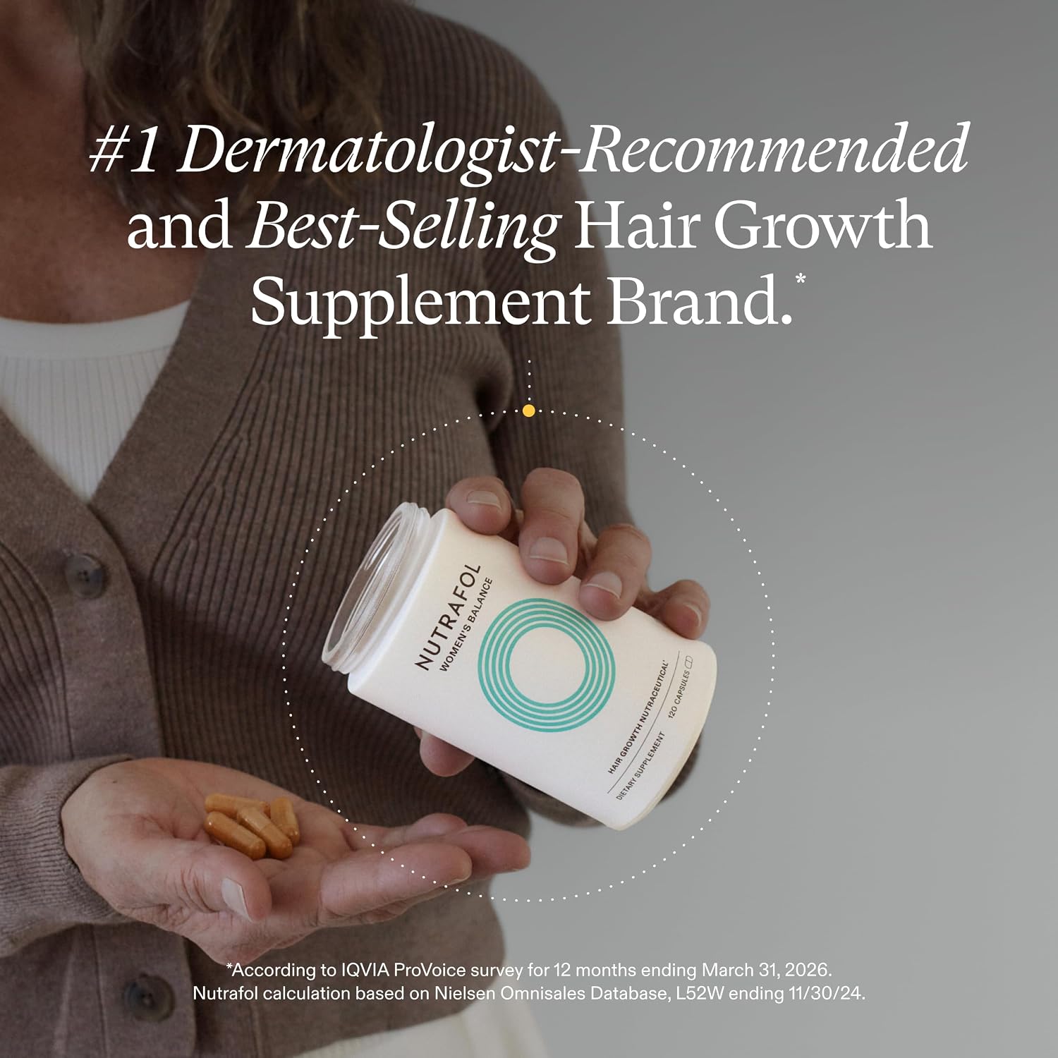 Nutrafol Women's Balance Hair Growth Supplements, Age 45+, 1-Month Bottle
