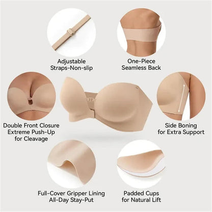 Convertible Strapless Push Up Bra
